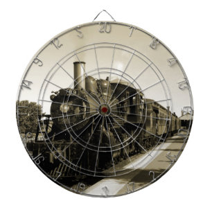Historic Railroad Dartboard With Darts