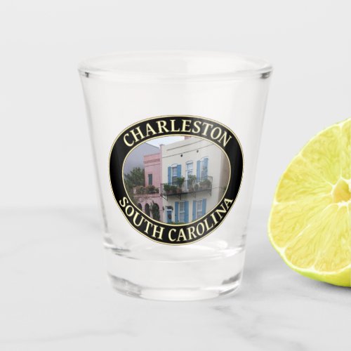 Historic Rainbow Row Homes Charleston SC Shot Glass