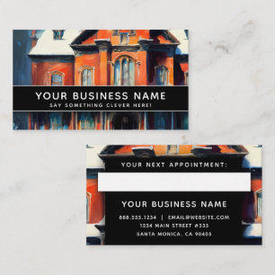 Historic Red Brick Building Elegant Professional Appointment Card