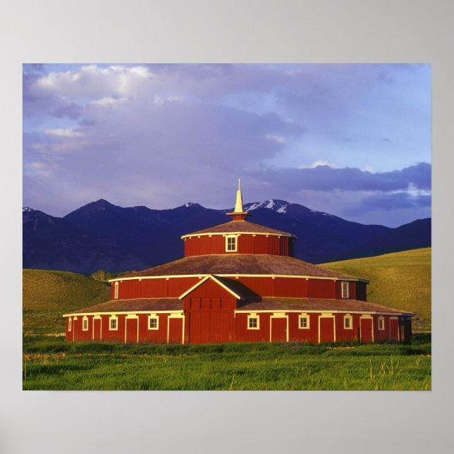 Historic Round Barn at Twin Bridges Montana Poster (Front)