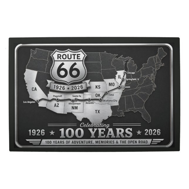 Historic Route 66 100th Anniversary Wall Sign (Front)