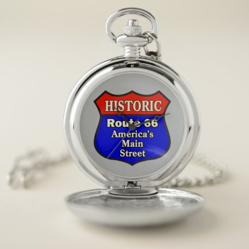 Historic Route 66 Americas Main Street Pocket Watch