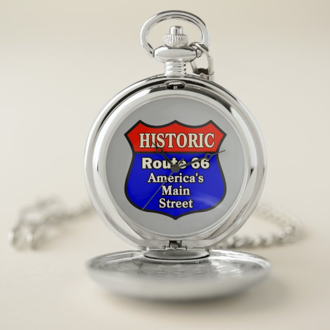 Historic Route 66 Americas Main Street Pocket Watch (Inside)