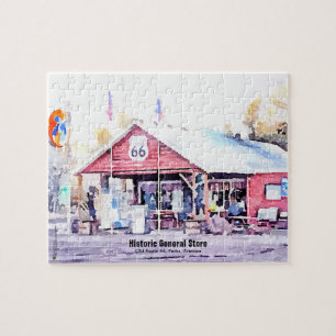 Historic Route 66 Arizona General Store Watercolor Jigsaw Puzzle