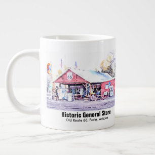 Historic Route 66 Arizona General Store Watercolor Large Coffee Mug