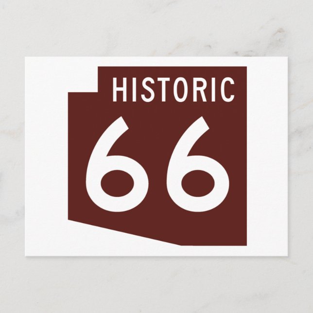 Historic Route 66 - Arizona State Map Postcard (Front)