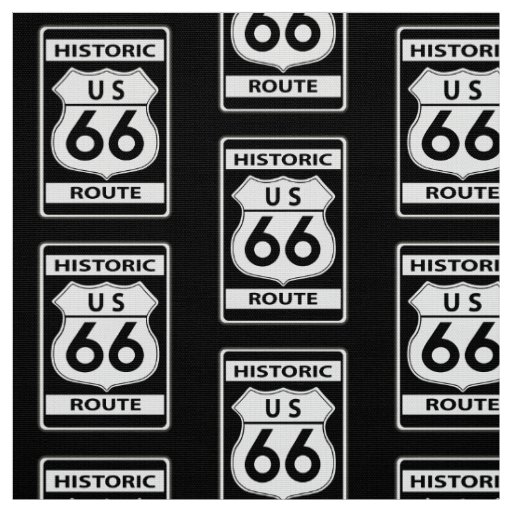 Historic Route 66 Black Fabric