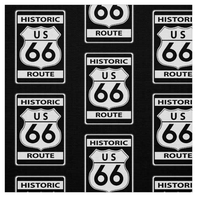 Historic Route 66 Black Fabric (Swatch)