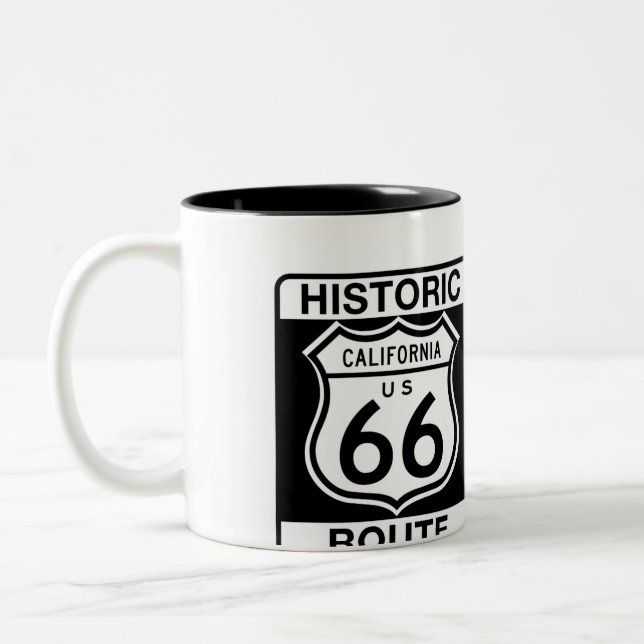 Historic Route 66 - California Two-Tone Coffee Mug (Left)