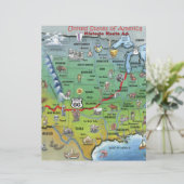 Historic Route 66 Cartoon Map (Standing Front)