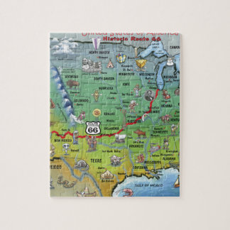 Historic Route 66 Cartoon Map Jigsaw Puzzle