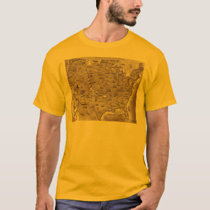 Historic Route 66 Cartoon Map T-Shirt