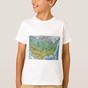Historic Route 66 Cartoon Map T-Shirt
