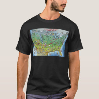 Historic Route 66 Cartoon Map T-Shirt