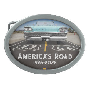 Historic Route 66 Centennial Belt Buckle