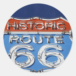 Historic Route 66 Classic Round Sticker