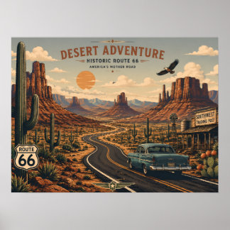 Historic Route 66 Desert Adventure Poster