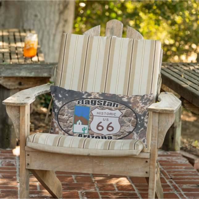 Historic Route 66 ~ Flagstaff, Arizona Lumbar Pillow (Chair)