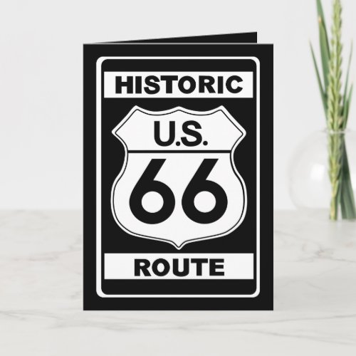 Historic Route 66 Greeting Card Black