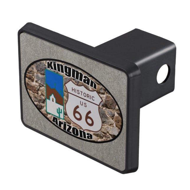 Historic Route 66 ~ Kingman, Arizona Trailer Hitch Cover (Top Right)