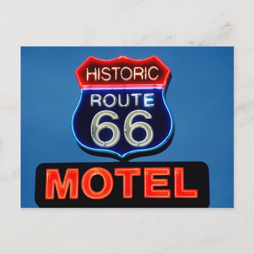 Historic Route 66 neon sign photo Postcard