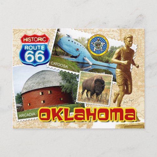 Historic Route 66 Oklahoma Postcard
