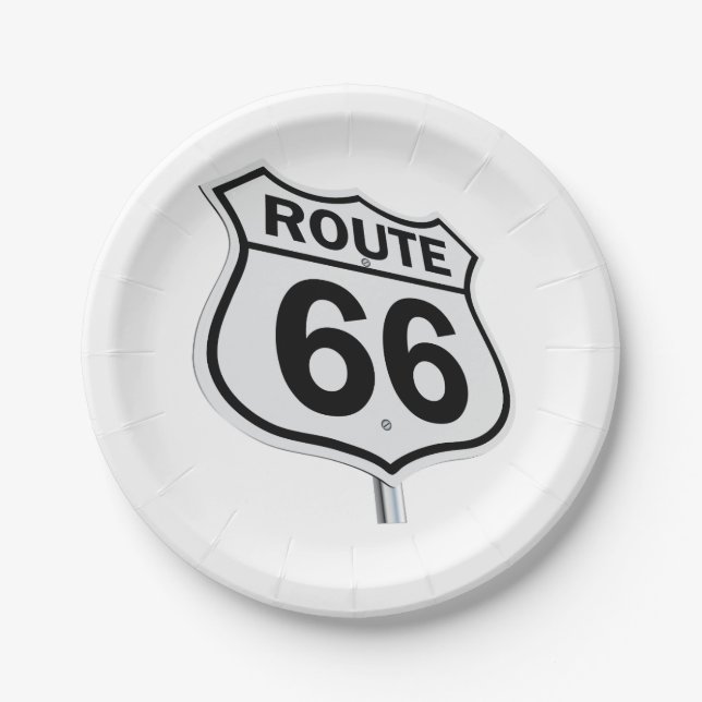 Historic Route 66 Paper plate. Plates (Front)
