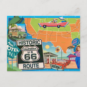 Historic Route 66 Postcard