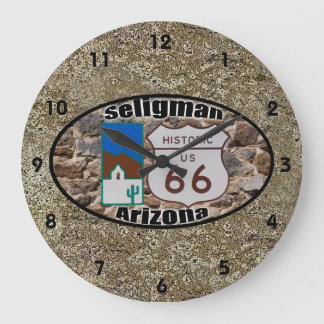 Historic Route 66 ~ Seligman, Arizona Large Clock