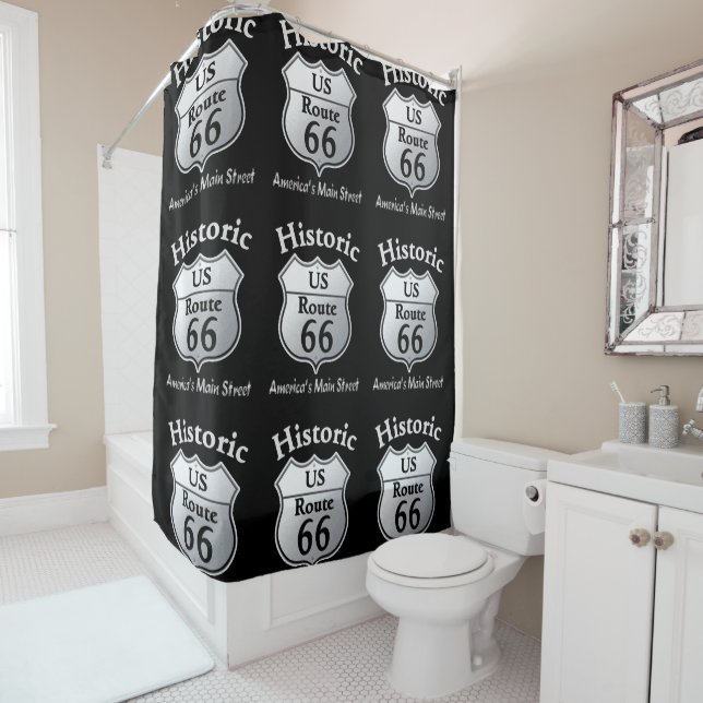 Historic Route 66 -- Shower Curtain (In Situ)