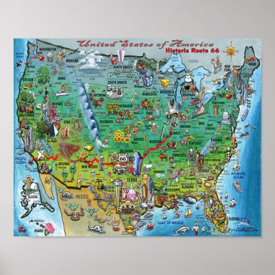 Historic Route 66 Usa Poster Zazzle Com