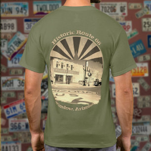 Historic Route 66 Winslow Arizona Back Design T-Shirt
