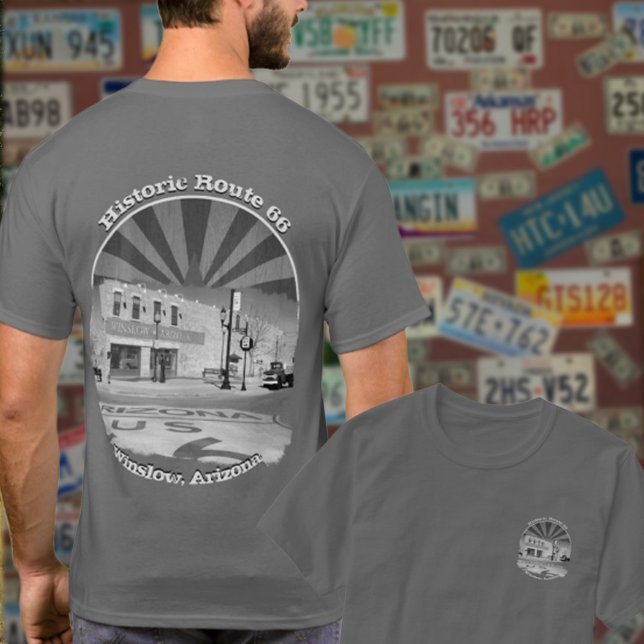 Historic Route 66 Winslow Arizona Front Back T-Shirt (Creator Uploaded)