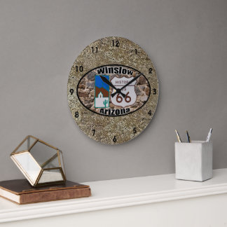 Historic Route 66 - Winslow, Arizona Large Clock