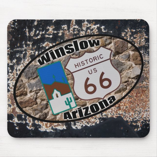 Historic Route 66 - Winslow, Arizona Mouse Pad (Front)