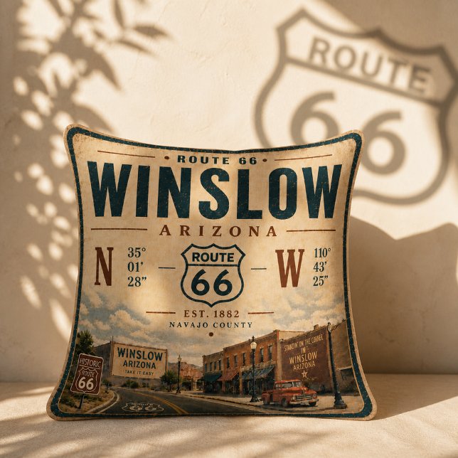 Historic Route 66 Winslow Comfort Throw Pillow (Creator Uploaded)