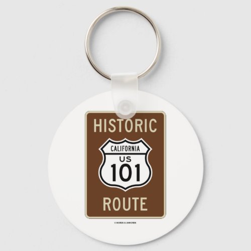 Historic Route US 101 California Sign Keychain