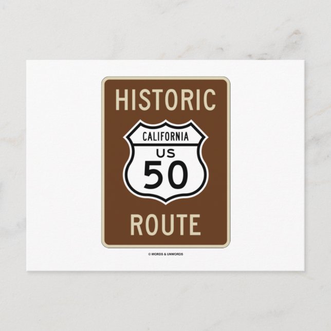 Historic Route US Highway 50 (California) Postcard (Front)