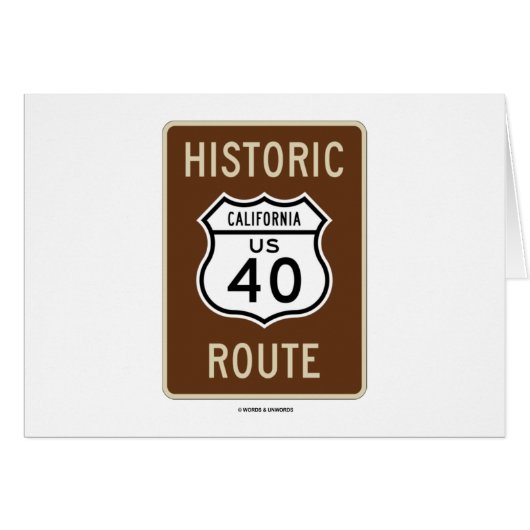 Historic Route US Highway Route 40 (California) (Front Horizontal)