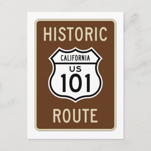 Historic Route US Route 101 California Sign Postcard