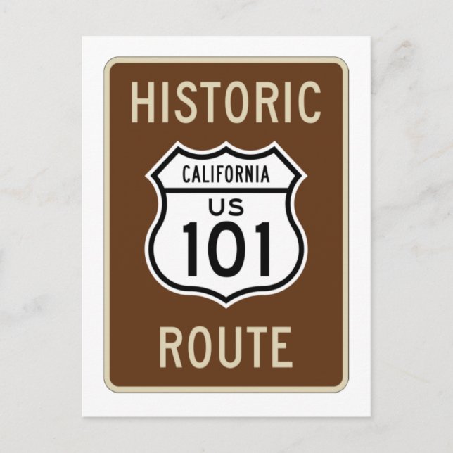 Historic Route US Route 101 (California) Sign Postcard (Front)