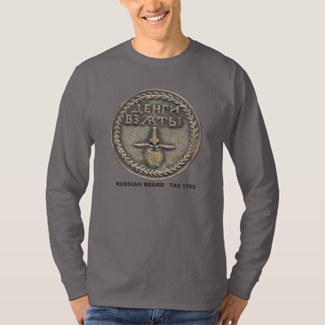 historic russian beard tax token long-sleeve tee (Front)