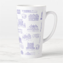 Historic Salem Toile Latte Mug