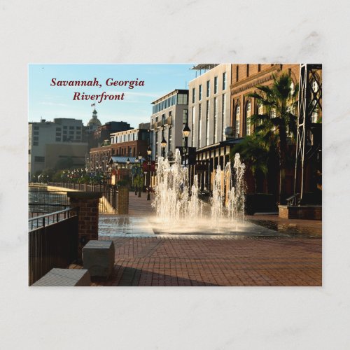 Historic Savannah Georgia River Front Postcard