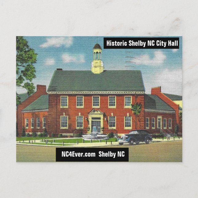 Historic Shelby NC City Hall Postcard (Front)