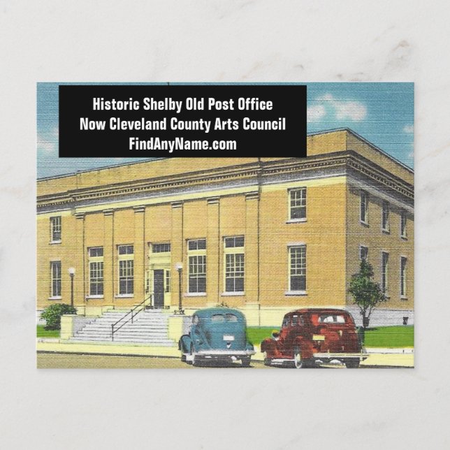 Historic Shelby NC Old Post Office Postcard (Front)