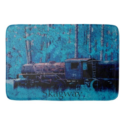 Historic Steam Locomotive Train in Skagway Alaska Bath Mat