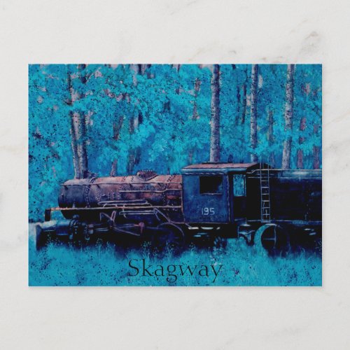 Historic Steam Locomotive Train in Skagway Alaska Postcard