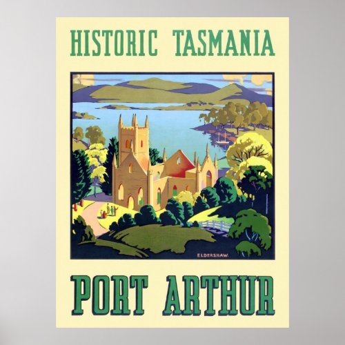 Historic Tasmania Port Arthur Vintage Poster 1930s