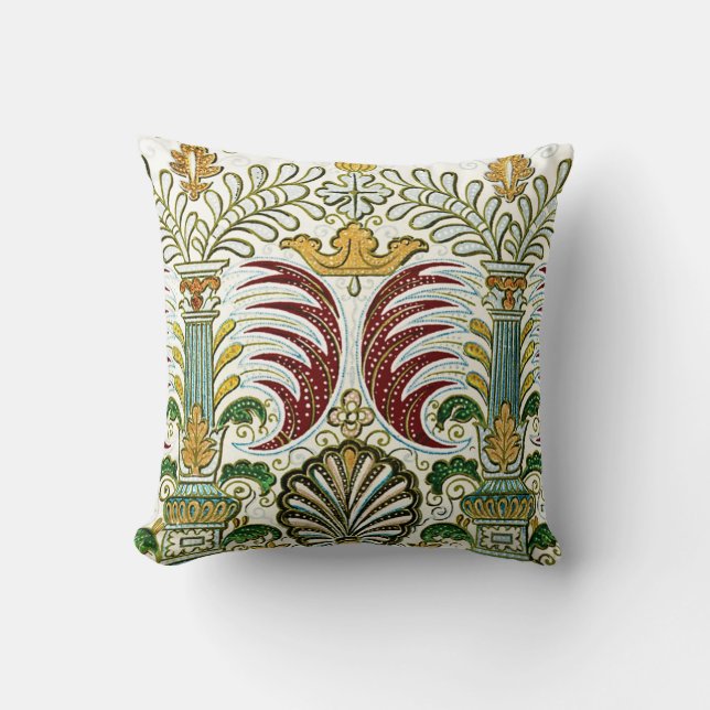 Historic Textile #5 @ SunshineDazzle Throw Pillow (Front)